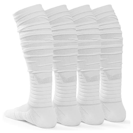 Dingcooler Scrunch Football Socks 2 Pack, Extra Long Padded Athletic Socks for Men & Women