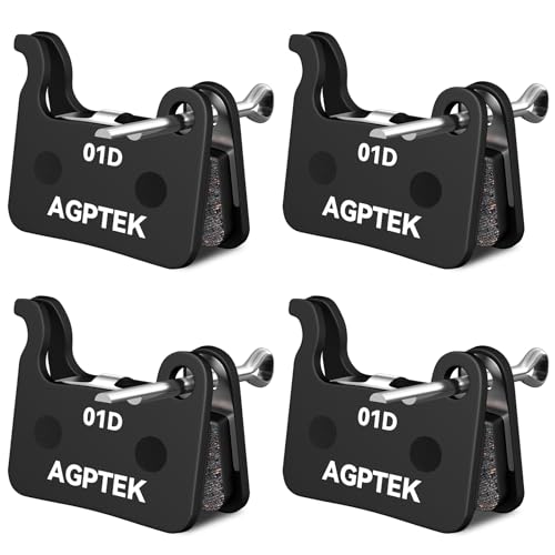 AGPTEK Bike Brake Pads, High-Performance Bicycle Brake Pad, 4 Pairs Semi-Metallic Bike Pad for Mountain Bike Disc Brakes, Compatible with Shimano Deore XT SLX Hone Alfine Saint, Semi-Metallic