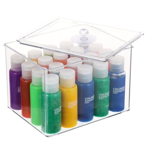 Image of Rainmae Paint Storage Box for Apple Barrel Acrylic Paint, Paint Storage Case with Lid for Craft Paint Storage, Empty Craft Paint Storages for Paint Bottle, Hold 20 Bottles of 2 fl. oz Acrylic Paints