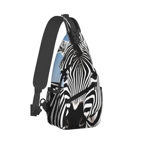 Man's Cross Chest Bag Diagonally Sling Backpack Shoulder Bag Zebra miniatura 2
