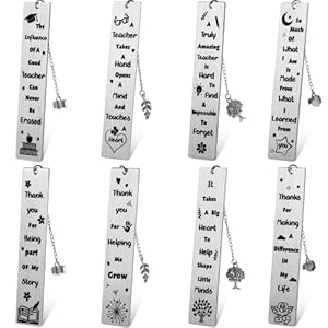 4 Pieces Metal Bookmarks Teacher Ap...