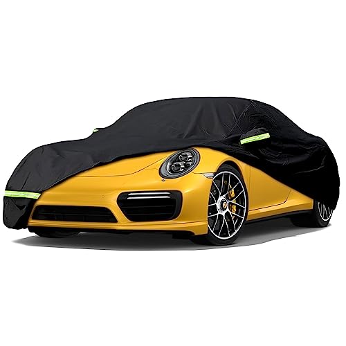 Telo impermeabile per auto compatibile con Porsche 911 (serie 991/992/996/997) 1998-2024, copertura completa per garage con cerniera per porte e fasce antivento per protezione contro sole, neve