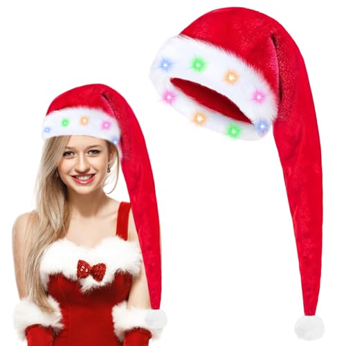 Lang Weihnachtsmützen Erwachsene, Nikolausmütze Erwachsene mit...