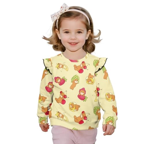 Girls Cute Long Sleeve Tops Ruffle Crewneck Shirts Comfy Casual Outfits Cute Tops Fashion T-Shirt for Going Out