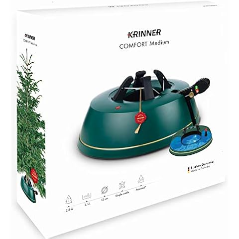 Krinner Comfort Christmas Tree Stand, Medium, Plastic, metal, Green, 36 x 36 x 10.5 cm Cover