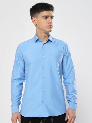 Image of Men's Polycotton Solid Shirt Pack of 3 | Regular Fit Full Sleeve Casual & Formal Wear Shirt Combo for Men | Soft & Durable Shirts