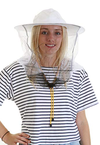 Imkerhut mit Schleier, weiß mit Kordelzug, 2 Stück – Bild 3