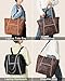 FADEON Large Laptop Tote Bag for Women Designer Leather Laptop Bag Fashion Travel Backpack Purse Shoulder Handbag Brown
