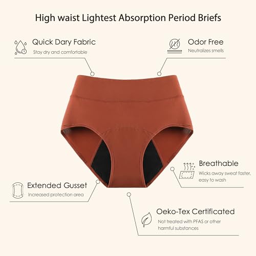 Image of Period Underwear for Women 3 Layers Breathable Menstrual Period Panties