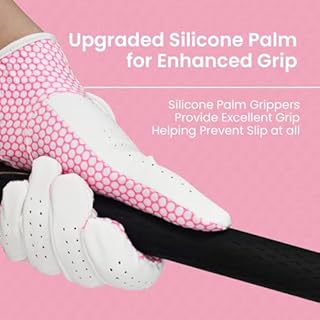 FINGER TEN Ladies Golf Gloves Left Right Hand 1 Pack, Golf Glove for Women's Golfer Lh Rh All Weather Grip, Size Fit XS Small Medium Large XL (Pink, Small (Worn On Left Hand))