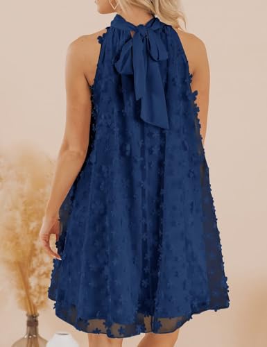 Image of VIMPUNEC Womens Summer Halter Mini A Line Swing Dresses Wedding Guest Formal Cocktail Homecoming Dress