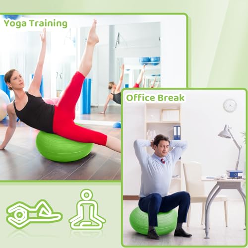 Image of Lewtemi 4 Pcs Flexible Seating for Classroom Elementary 20 Inch Yoga Ball Chair Inflatable Donut Ball Chair with Inflator for Kids Student Sensory Balance Office Exercise(Elegant Color)