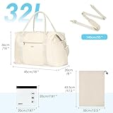 WANDF Cabin Bag 45x36x20 for Underseat Travel - Easyjet Approved, with TSA Quart Bag, Shoes Pocket, 32L White - Image 8