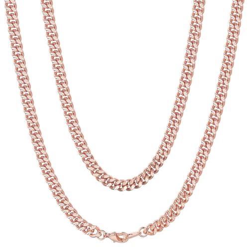 ChainsHouse Stainless Steel Cuban Chain Necklace for Men Women, 18K Gold/Black/Rose Gold Plated Miami Curb Chains,18