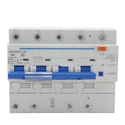 RCBO DZ158LE-100 disjoncteur triphasé 4P pour borne de recharge 80A 100A