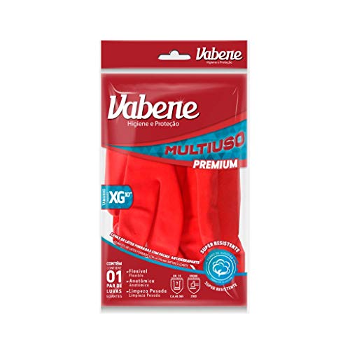 Vabene Pesada Luva Multiuso Limp Premium Vermelha Xg