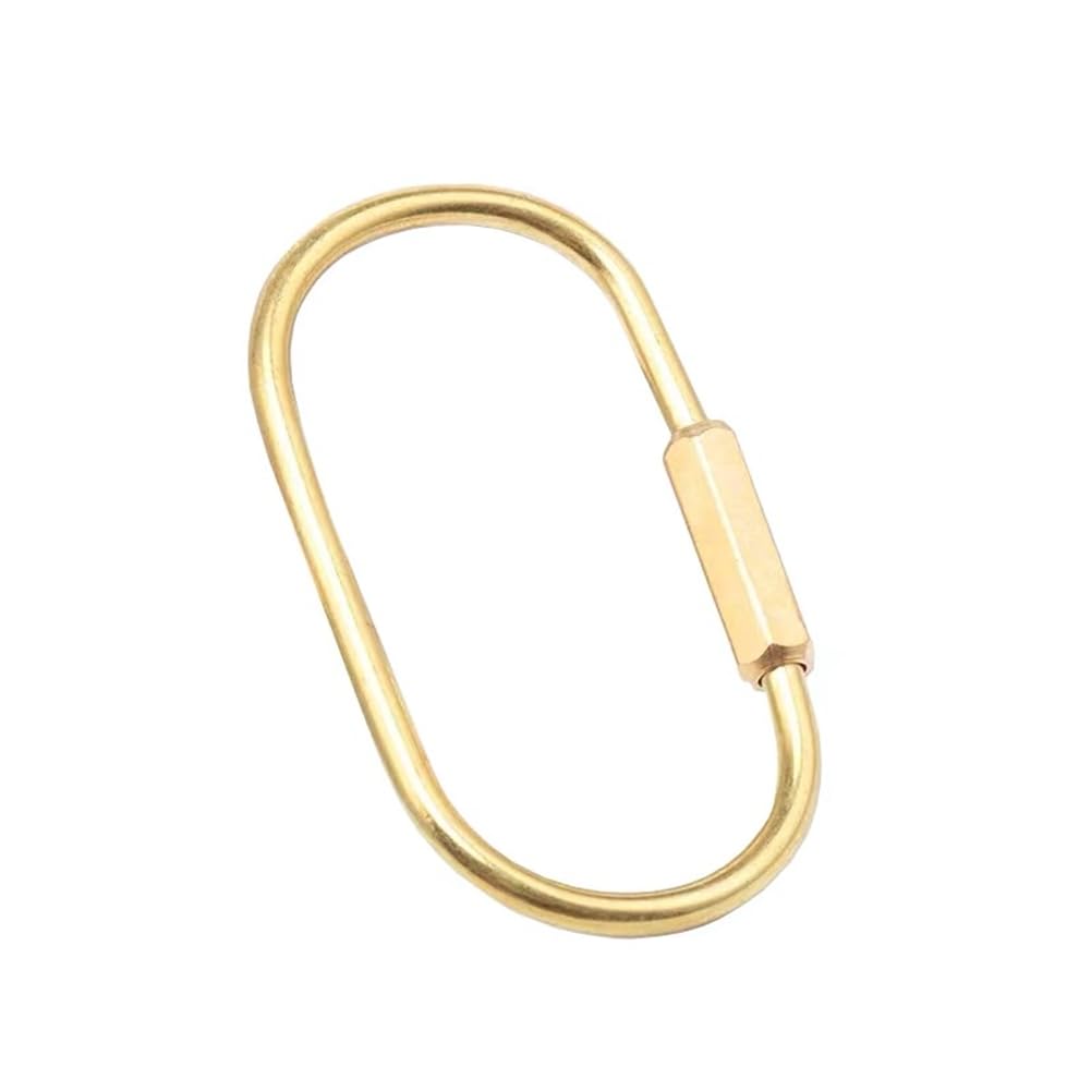 CUTEZING Gold Carabiner Clip Brass Key Ring Screw Lock Keychain,Unisex Screw Carabiner Keyrings for Handbags Keychains Keyring Key Chain Ring Clip