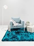 benuta Shaggy Hochflor Whisper Quadratisch Türkis 60x60 cm | Langflor Teppich für Schlafzimmer und Wohnzimmer Alfombra, Poliéster, Dunkeltürkis, 60 x 60 cm