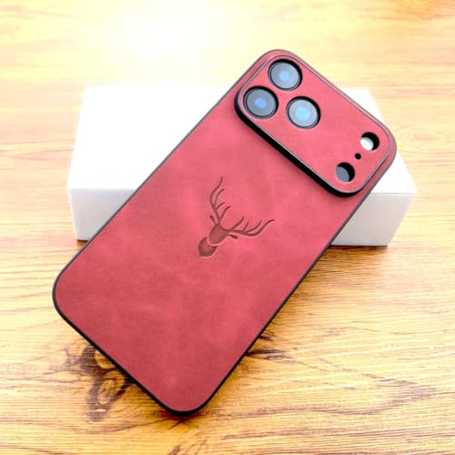 Étui en cuir iPhone 12 Pro Max rouge avec prise en main confortable anti-choc