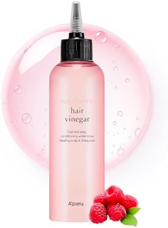 A’PIEU Raspberry Hair Vinegar - Scalp Cleanser & Detox for Oily Scalp, Buildup & Dandruff, pH-Balancing Rinse for Fresh, Shiny Hair, Korean Hair Care, 6.76 fl oz