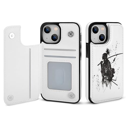iPhone16Pro用ケース カバー 手帳型 和風 最強 武士 超カッコいい 侍 剣道 アイフォン16Pro用 カード収納 横置きスタンド機能 全面保護 Case