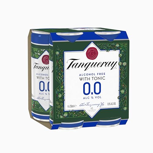 Tanqueray Alcohol Free 0.0 Gin and Tonic 250mL (Pack of 4)