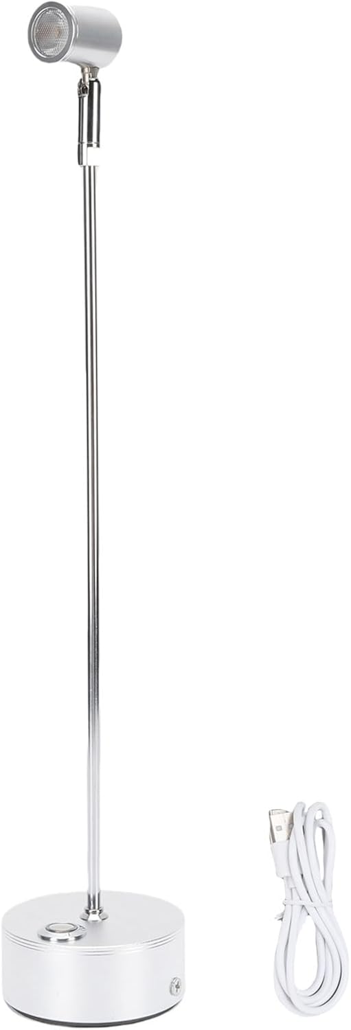 VINGVO Jewelry Display Light 3W USB Rechargeable Table Spotlight with 3 Color Dimmable Lighting, Ideal for Jewelry Showcase, Home Bar & Restaurant