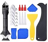 18 Kit de herramientas de calafateo de silicona, raspadora de sellador de silicona, boquilla de calafateo de pistola selladora, eliminación suavizado sellador para la esquina de la ventana del baño