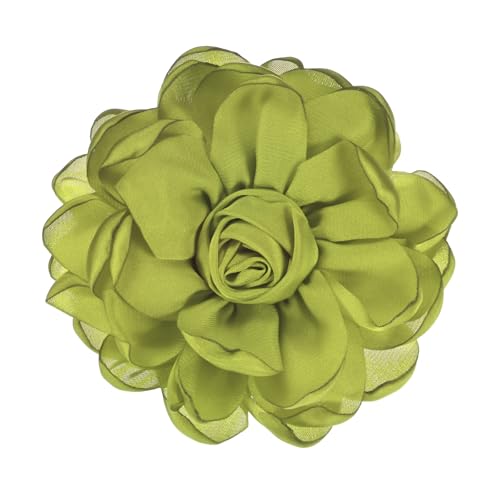 Image of M METERXITY Rose Flower Brooches and Pins for Women, Lapel Pins Dainty Satin Fabric Big Camellia Hair Flowers Clips for Wedding /Parties /Clothes /Jewelry
