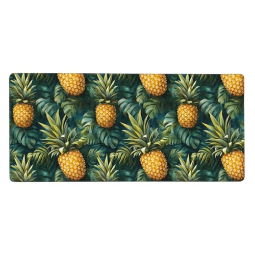 Grand tapis de souris de jeu vert ananas 90x40cm en caoutchouc