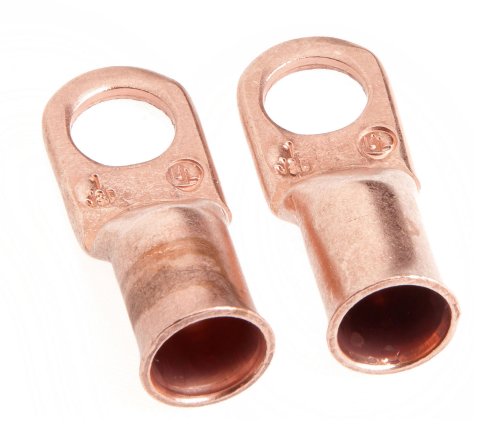 Forney 60095 Copper Cable Lugs, Number 1 Cable with 3/8-Inch Stud Size, 2-Pack