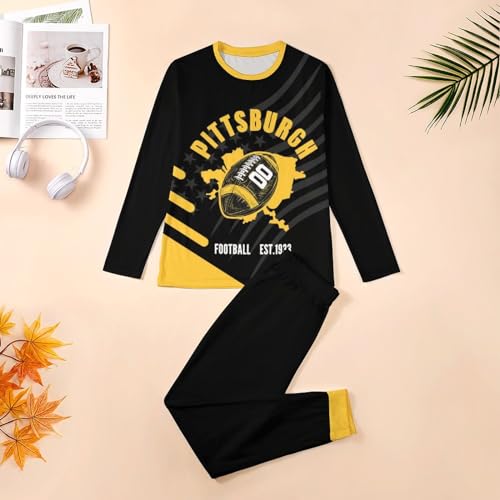 Personalized Pajama Set Custom Name Number Long Sleeve Sleepwear Gift for Dad Son Husband Men3