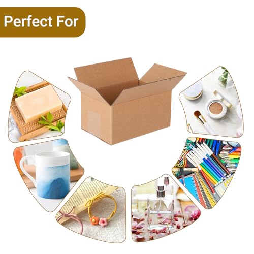 Image of zmybcpack 40 Pack 6 inchx4 inchx3 inch Corrugated Shipping Box, Cardboard Boxes Mailer | Small Mailing Packing Boxes for Shipping, Packing, Storage