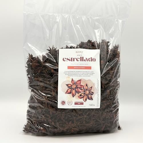Anís Estrellado Entero 1kg – Para Infusiones, Especias, Postres o Tés Aromáticos – Suave Aroma Dulce y Ligeramente Picante - Natural y a Granel – Múltiples Usos: Decoración, Velas DIY, Jabones