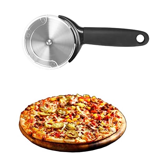 Rotelle Tagliapizza Rotonda Professionale,φ9cm Rotella Pizza,Acciaio Inox Lame con AntiRivestimento,Manico Impugnatura Silicone Antiscivolo,per Pizza,Torte e Pie,Waffle,Pane Lavabile in Lavastoviglie