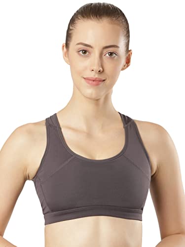 Image of Jockey MI03 Women's Wirefree Padded Polyester Elastane Stretch Printed Full Coverage Racer Back Styling Sports Bra with Stay Dry Treatment