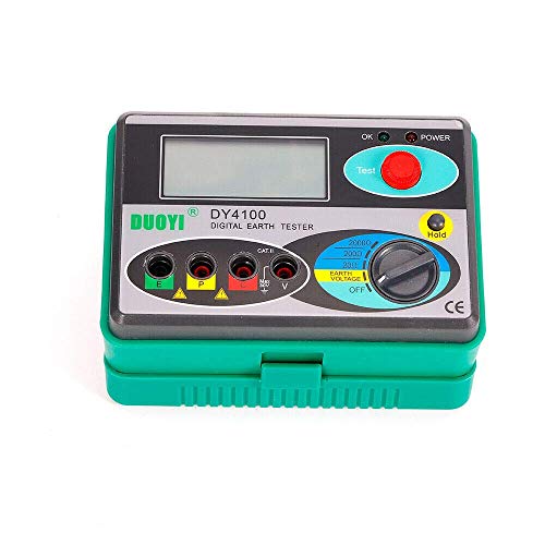 R.N.L DY4100 Megohmmeter Digital Earth Resistance Tester, 0.01Ω Resolution, Battery Powered, Modern, Green and Black, 1.9 kg - Image 3