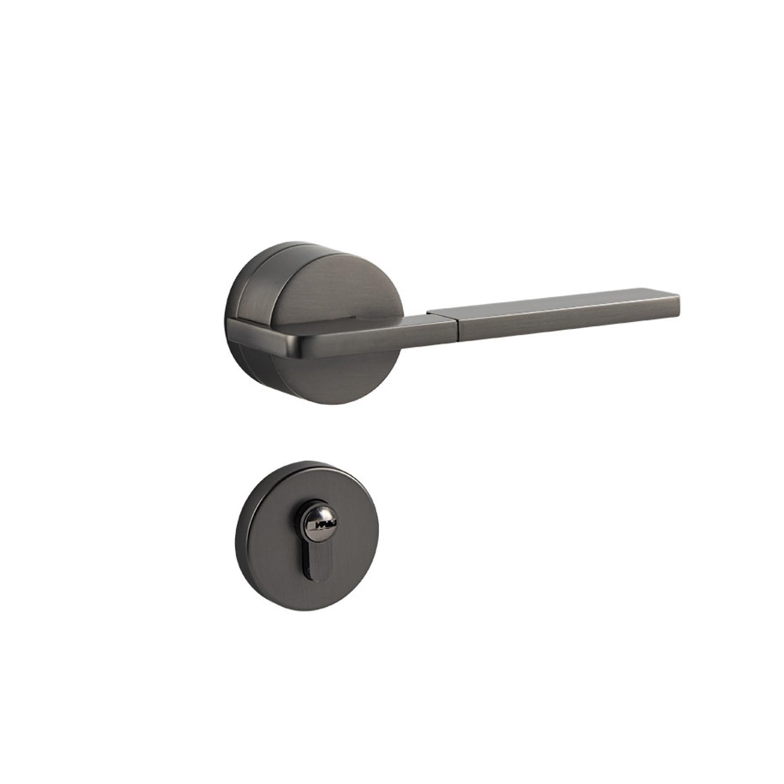Serrure de porte haut de gamme en alliage de zinc noir magnétique discret