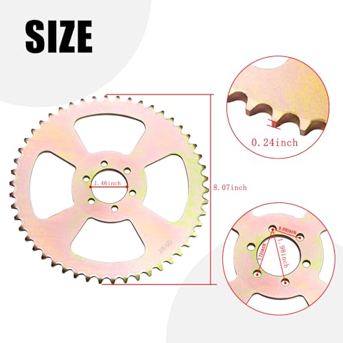 Image of JNDO 50T Sprocket #420 Chain 6 Hole Rear for Coleman CT100U Baja DB30 | 50 tooth, 420 chain, 6 hole design, rear sprocket, for Coleman CT100U, Baja DB30, Monster, Mega Moto, Motovox MBX10