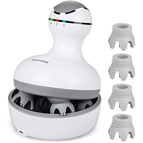 cotsoco Electric Scalp Head Massager, Waterproof Massager with 4 Heads 84 Nodes for Hair Growth and Stress Release Massage Cover