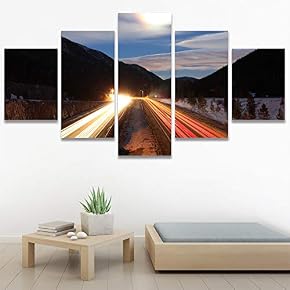 SIGNWIN 5 Panel Canvas Wall Art Light Exposure...
