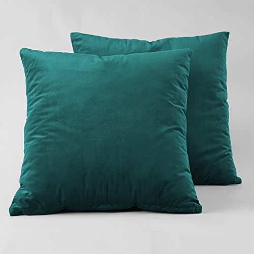 Image of HPD Half Price Drapes Cushion Cover 18 x 18 Heritage Plush Velvet - VPYC-179921-CC18PR - Pair, Deep Sea Teal