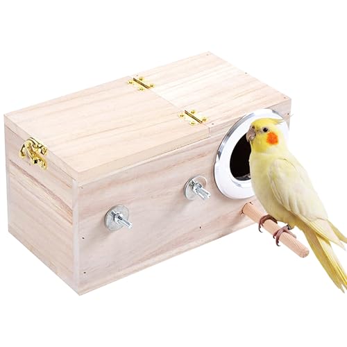Image of rloao Parrot Wooden Breeding Box, 7.8 x 4.7 x 4.7 in