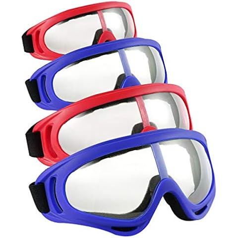 Locisne 4 Pack Safety Protection Glasses,Windproof Dustproof Protective Safety Goggles Flexible Eyewear Eye Glasses for Outdoor Sports CS Army Nerf Tactical Goggles Eye Protection Cover