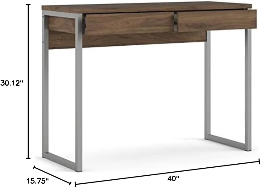 Tvilum Walker 2 Drawer Desk, Walnut