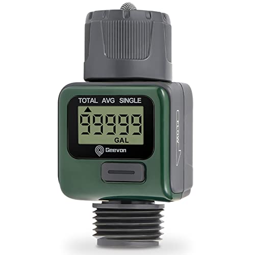 Geevon Water Flow Meter Garden Hose, Standard 3/4 Hose