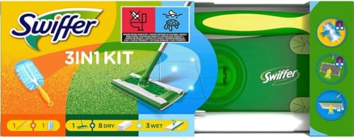 Swiffer Bodenwischer Starter-Set Mit 1 Bodenwischer + 8 Trockenen Und 3 Feuchten Bodentüchern + Staubmagnet Starter-Set 1 Griff + 1 Nachfülltücher