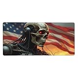 Bords cousus et entretien facile : dispose de bords cousus avec précision pour aider à maintenir la forme, tandis que la surface reste lavable. Fonctionne parfaitement comme un tapis de bureau rétro argenté imprimé crâne cyborg, tapis de bureau, tapis de souris de jeu, tapis de souris et tapis de souris pour une utilisation de bureau