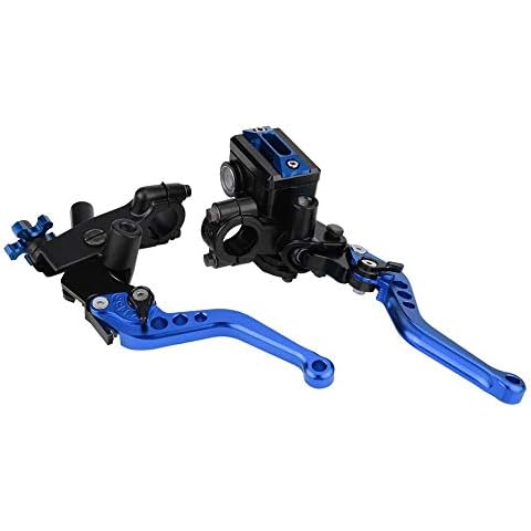 1 Paar Motorrad Brems- und Kupplungshebel Motorrad Bremse Kupplung Motorrad Bremse Kupplungszylinder Kupplungs & Bremshebelsatz für die meisten Motorräder mit 22 mm (7/8 Zoll) Lenker(Blau) Cover