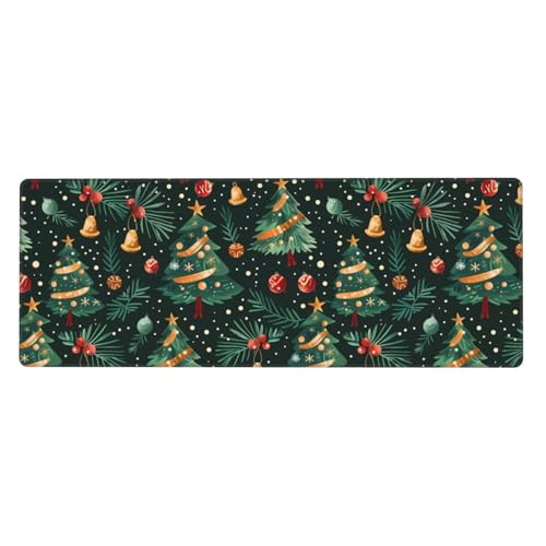 Tapis de souris de jeu 80x30 cm en caoutchouc motif sapin de Noël, cadeau idéal PC